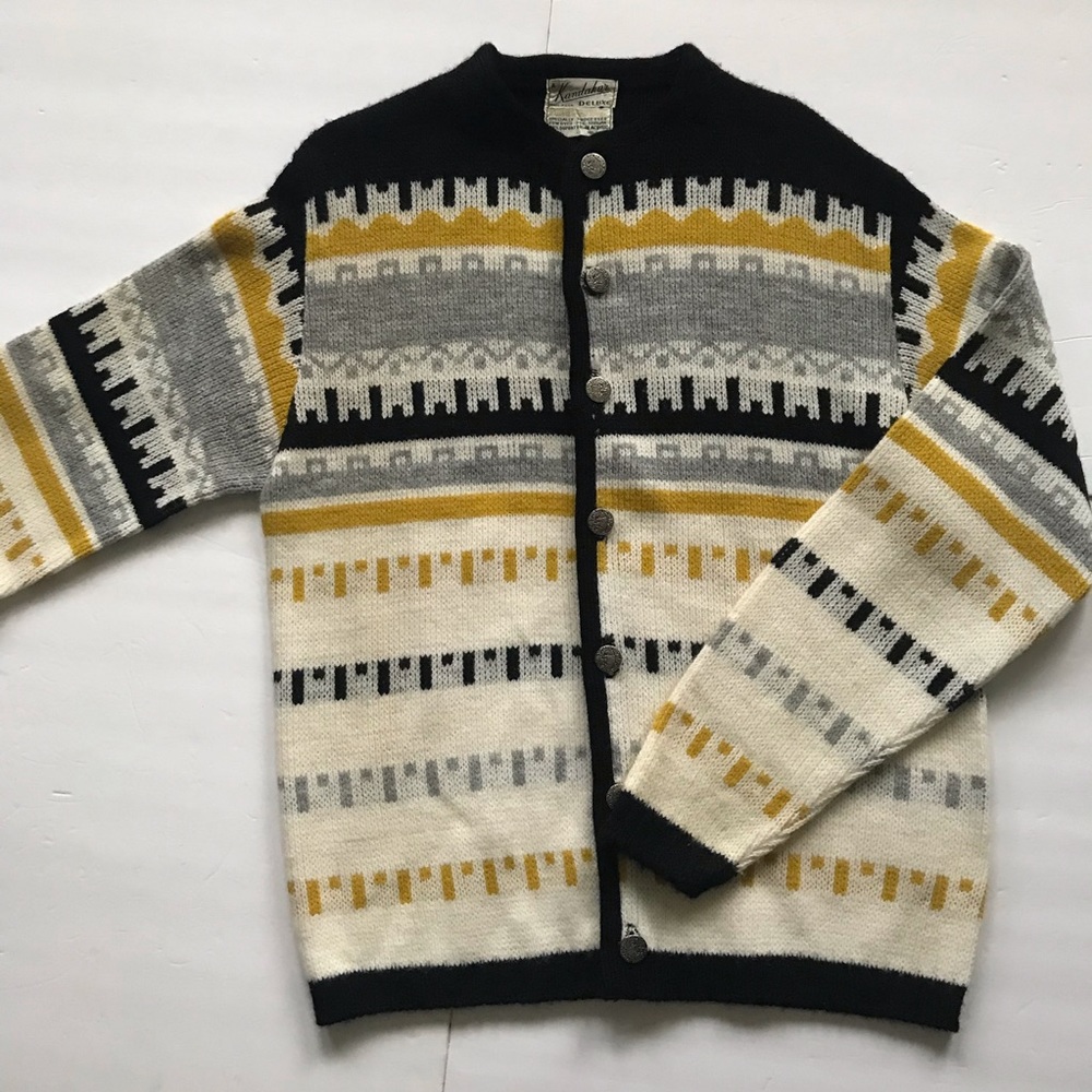 VTG Kandahar Women’s Cardigan Acrylic Sweater Buttons Up Size Large Nordic